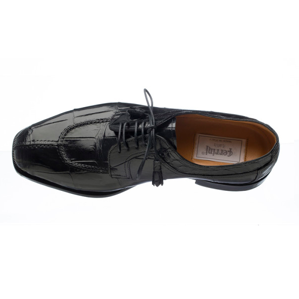 Ferrini 3520 Alligator Split Toe Shoes Black