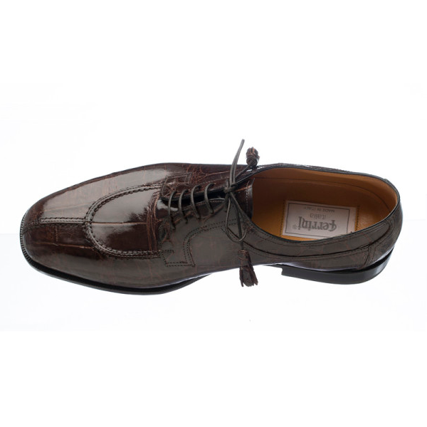 Ferrini 3520 Alligator Split Toe Shoes Chocolate