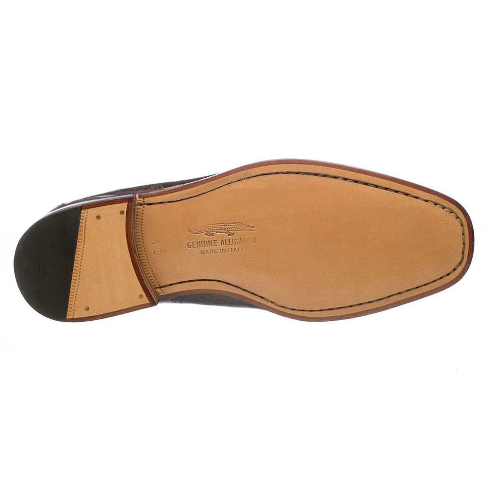 Ferrini 3520 Belly Alligator Split Toe Shoes Chocolate