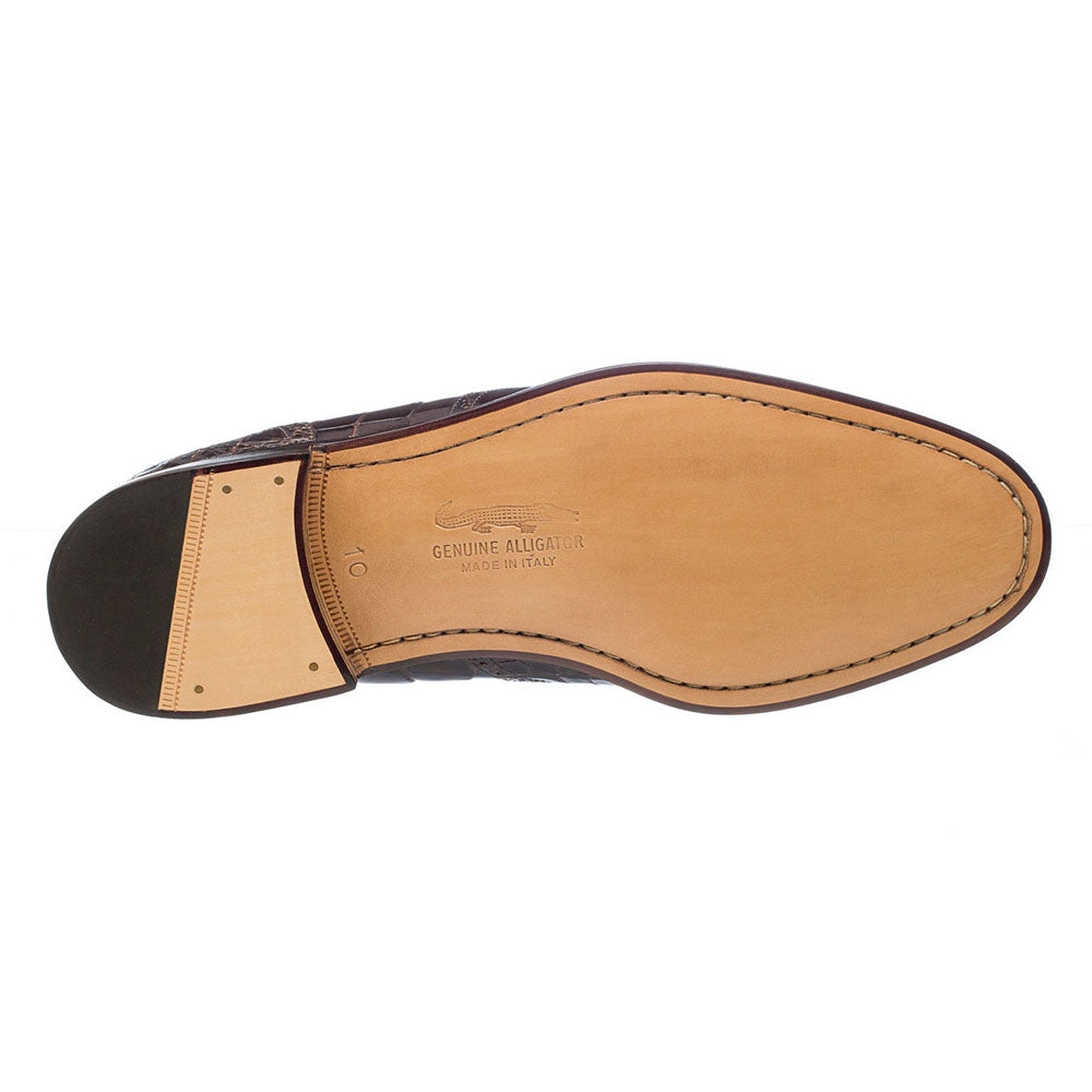 Ferrini 3673 Belly Alligator Wingtip Shoes Chocolate