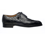 Ferrini 3673 Wingtip Alligator Derby Shoe Black