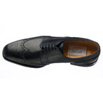 Ferrini 3704 French Calfskin Wingtip Shoes Black