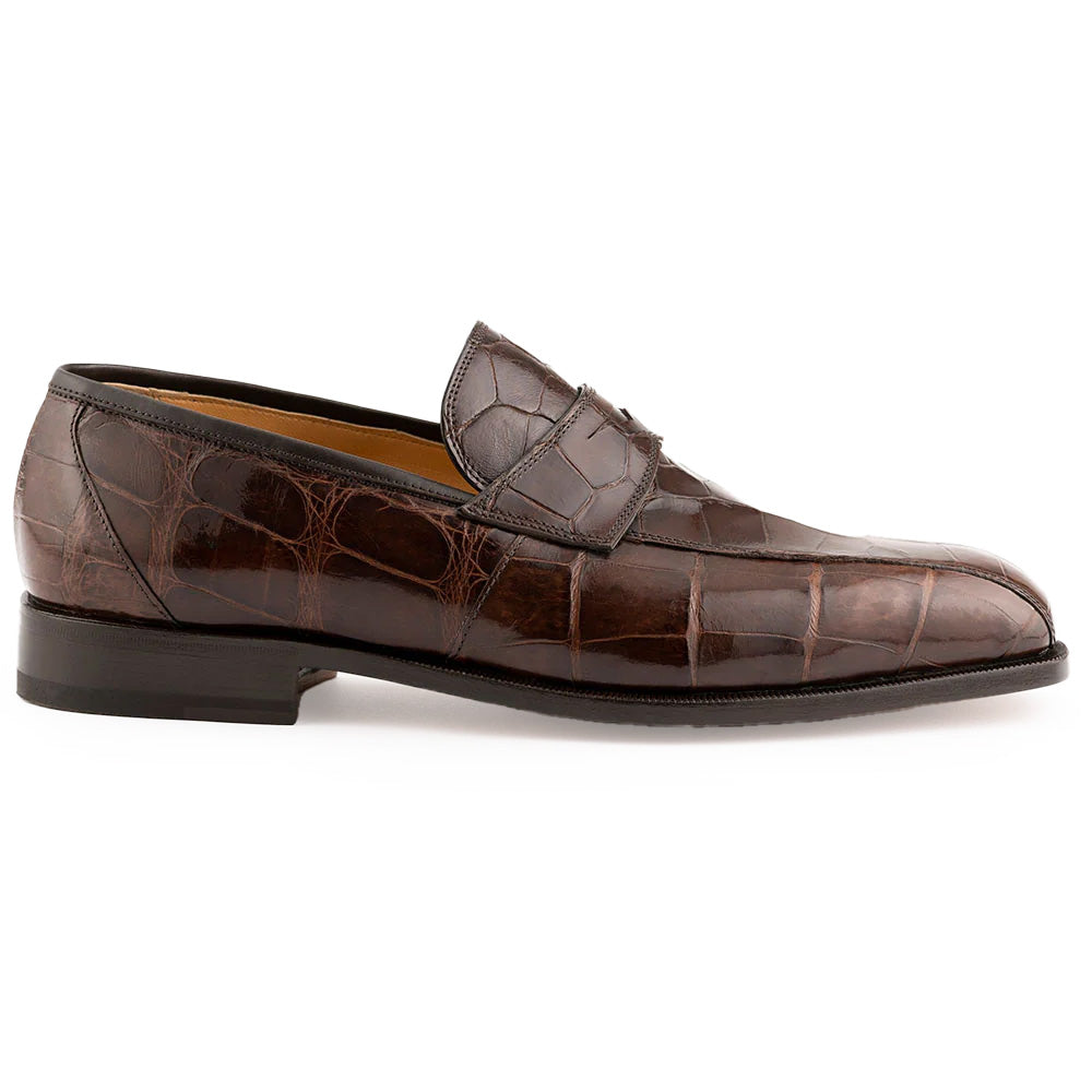 Ferrini 3724 Alligator Penny Loafers Chocolate