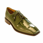 Ferrini 3746 Belly Caiman Calfskin Bicycle Toe Oasis Green