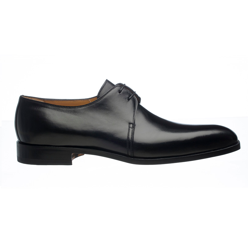 Ferrini 3786 / 160 French Calfskin Plain Toe Derby Shoes Black