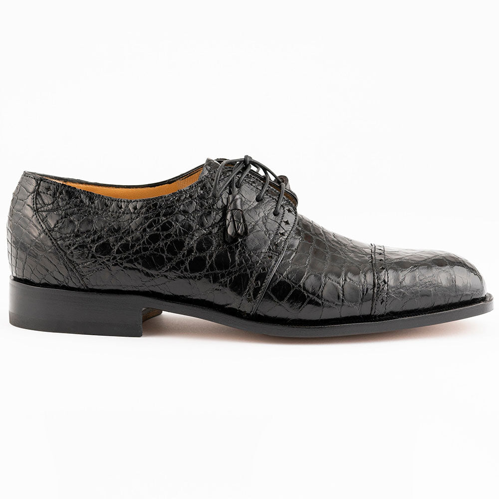 Ferrini 3798 Alligator Cap Toe Shoes Black