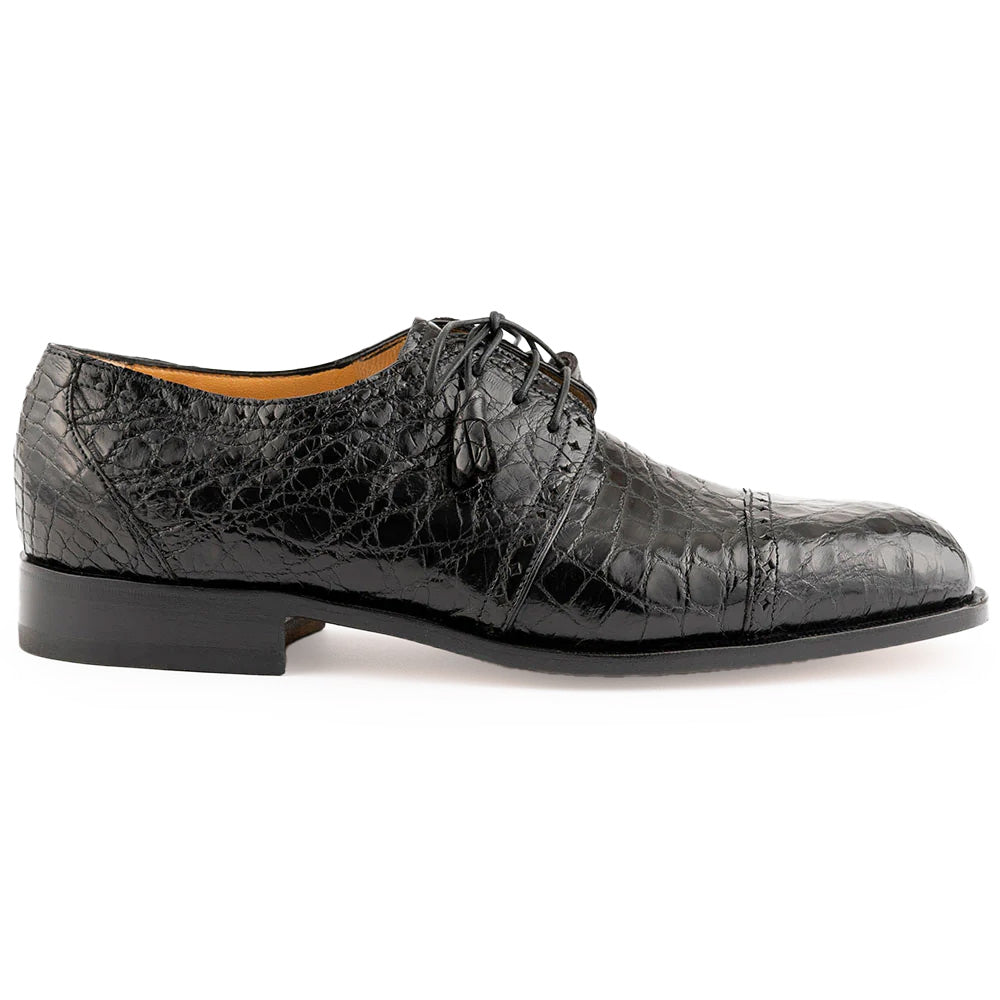 Ferrini 3798 Alligator Cap Toe Shoes Black