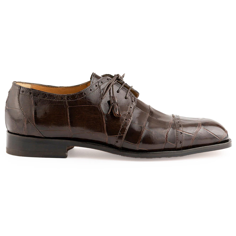 Ferrini 3798 Alligator Cap Toe Shoes Chocolate