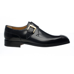 Ferrini 3873 / 169 French Calfskin Monk Strap Shoes Black