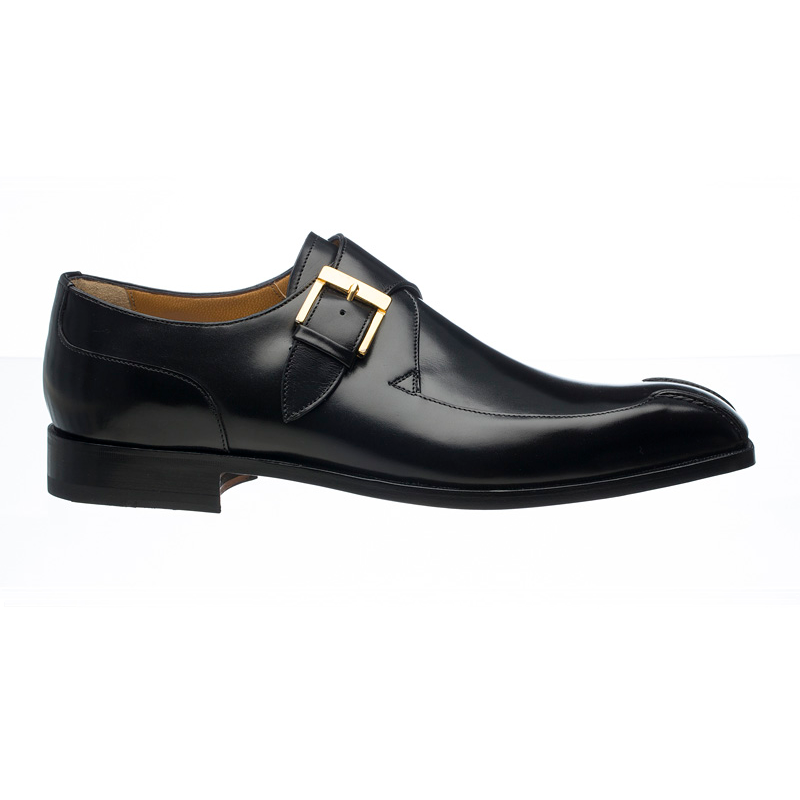 Ferrini 3873 / 169 French Calfskin Monk Strap Shoes Black