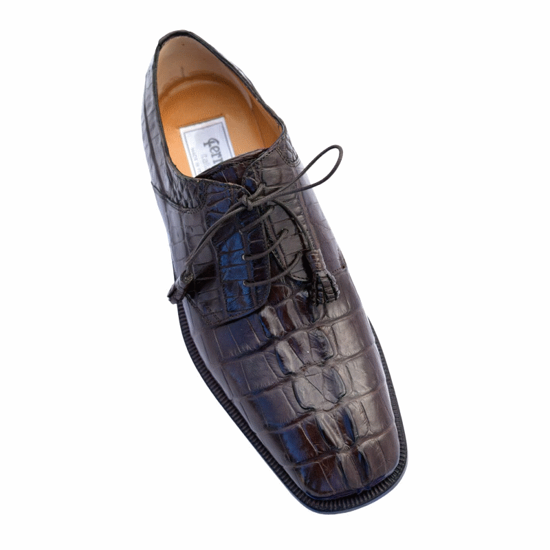 Ferrini 3874 Alligator Dress Shoes Chocolate