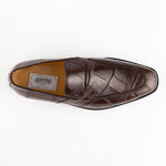 Ferrini 3877 Alligator Slip-on Loafers Chocolate