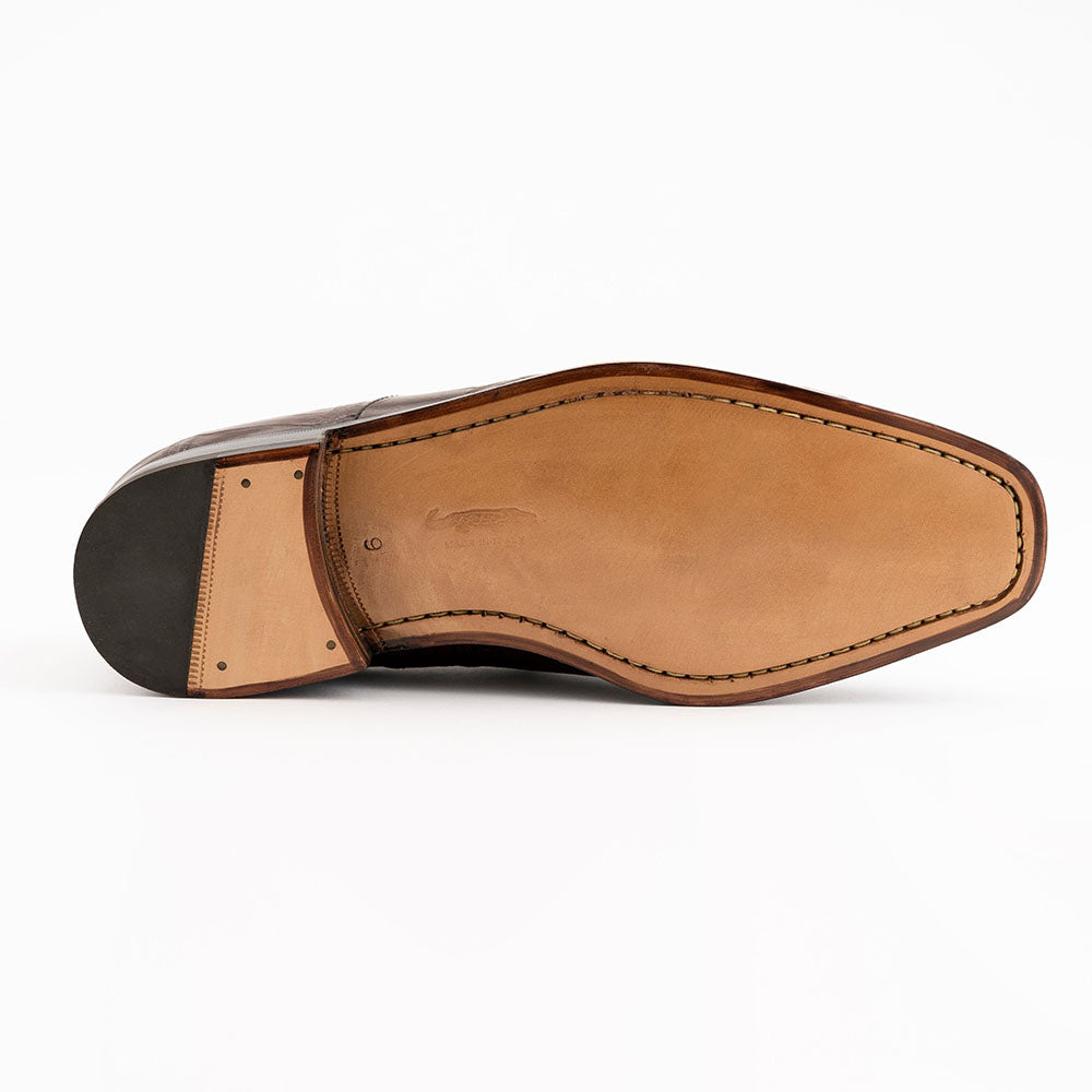 Ferrini 3877 Alligator Slip-on Loafers Chocolate