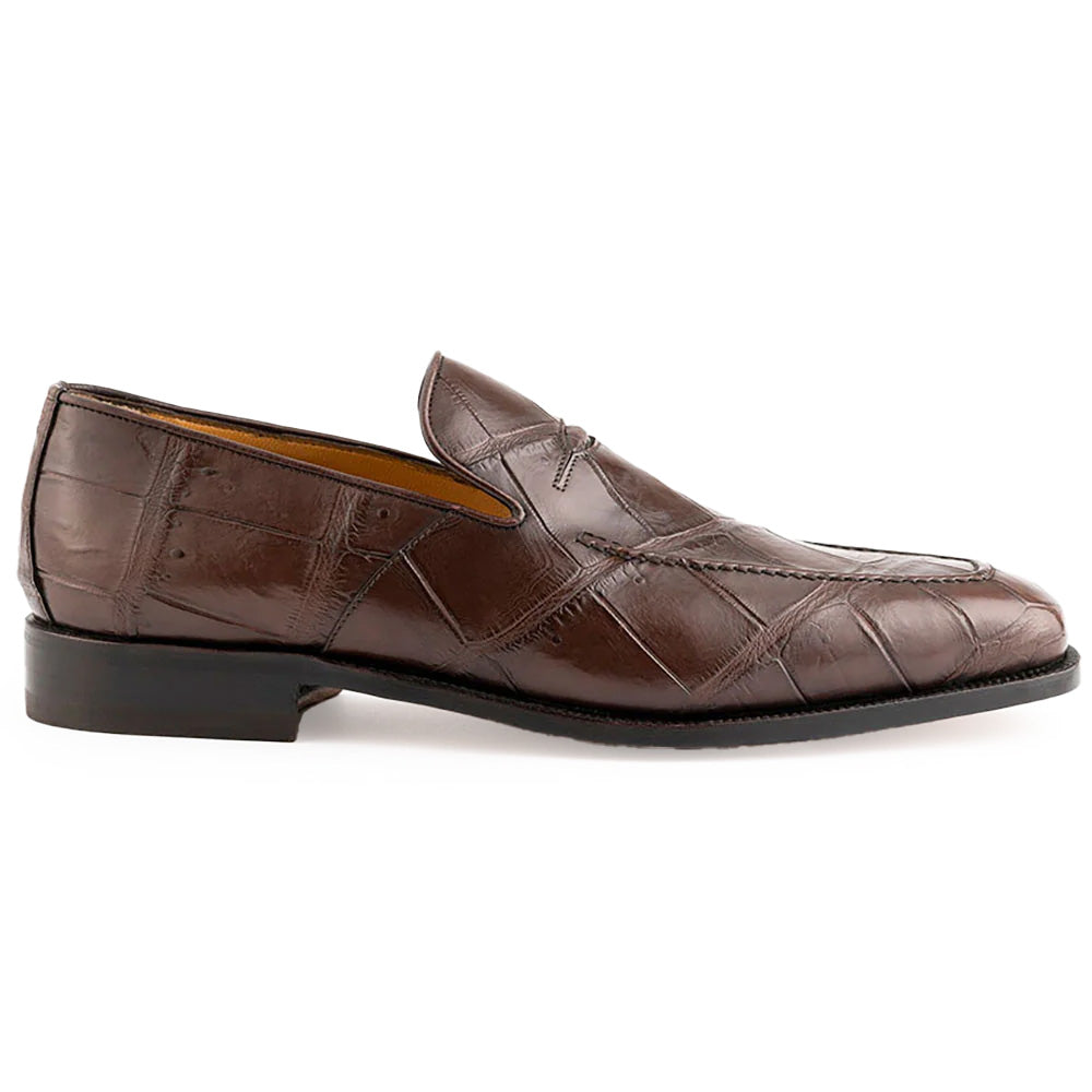 Ferrini 3877 Alligator Slip-on Loafers Chocolate