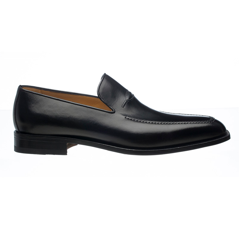 Ferrini 3877 French Calfskin Apron Toe Loafers Black