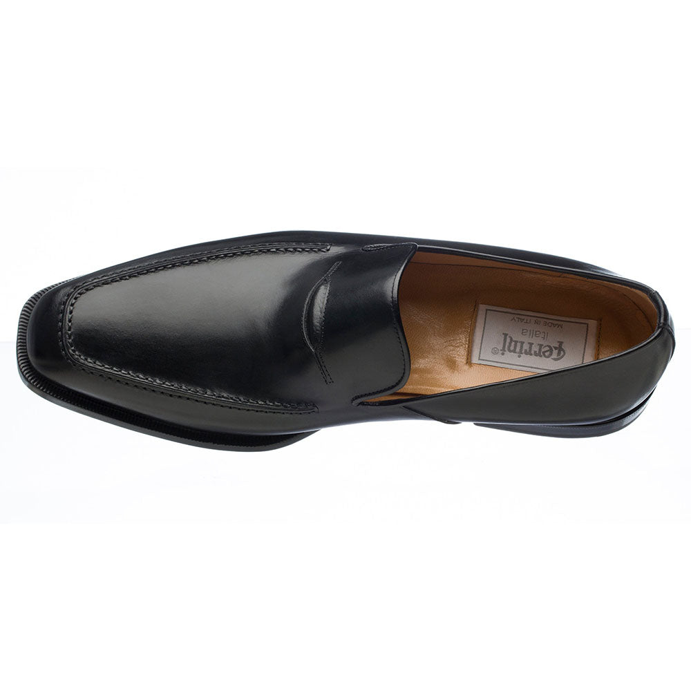 Ferrini 3877 French Calfskin Slip-on Loafers Black