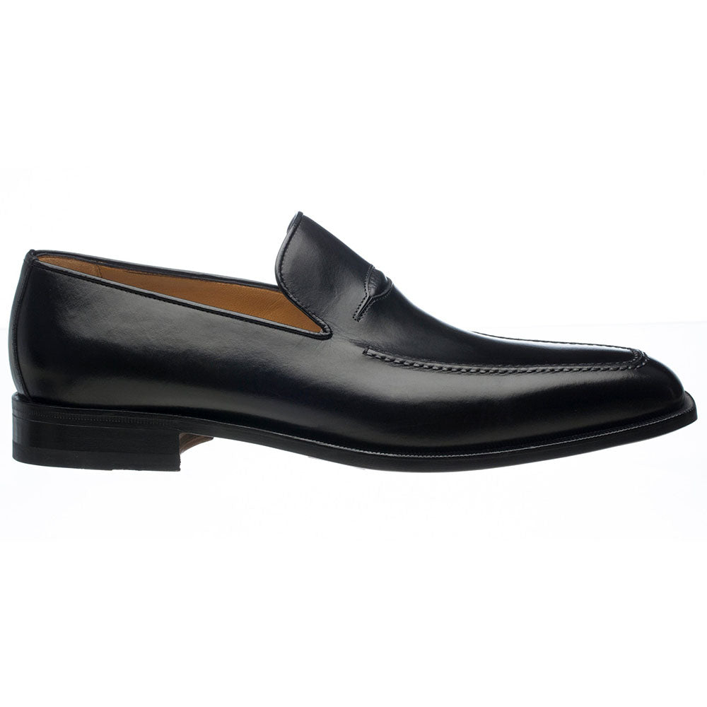 Ferrini 3877 French Calfskin Slip-on Loafers Black