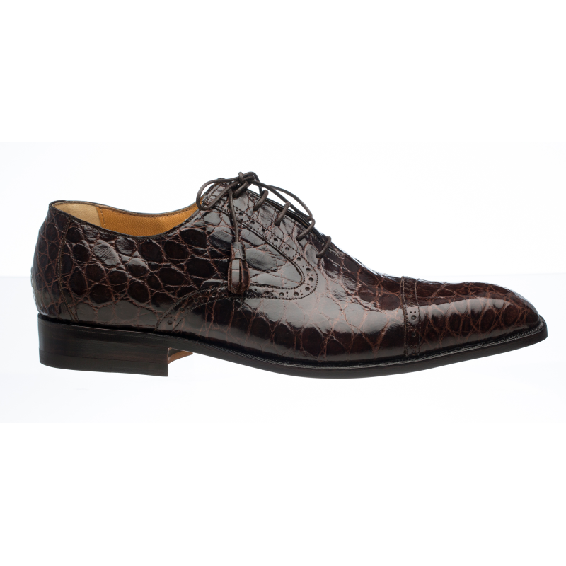Ferrini 3922 Alligator Cap Toe Oxfords Chocolate