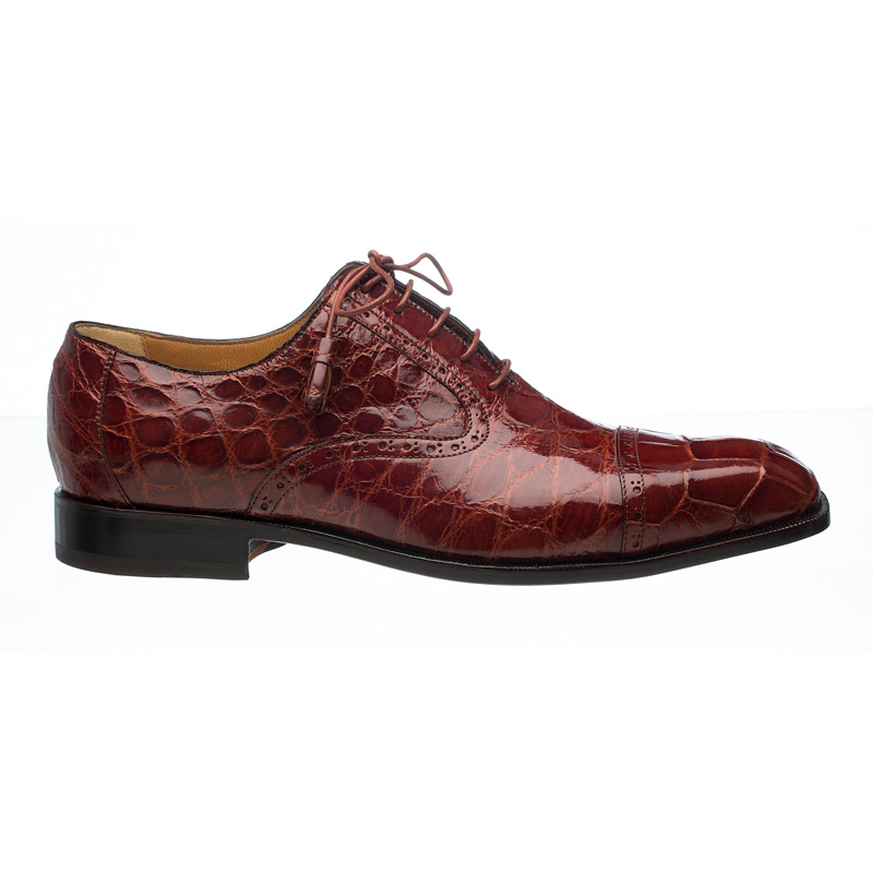 Ferrini 3922 Alligator Cap Toe Oxfords Sport Rust