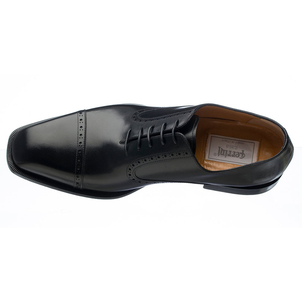 Ferrini 3922 French Calfskin Cap Toe Shoes Black
