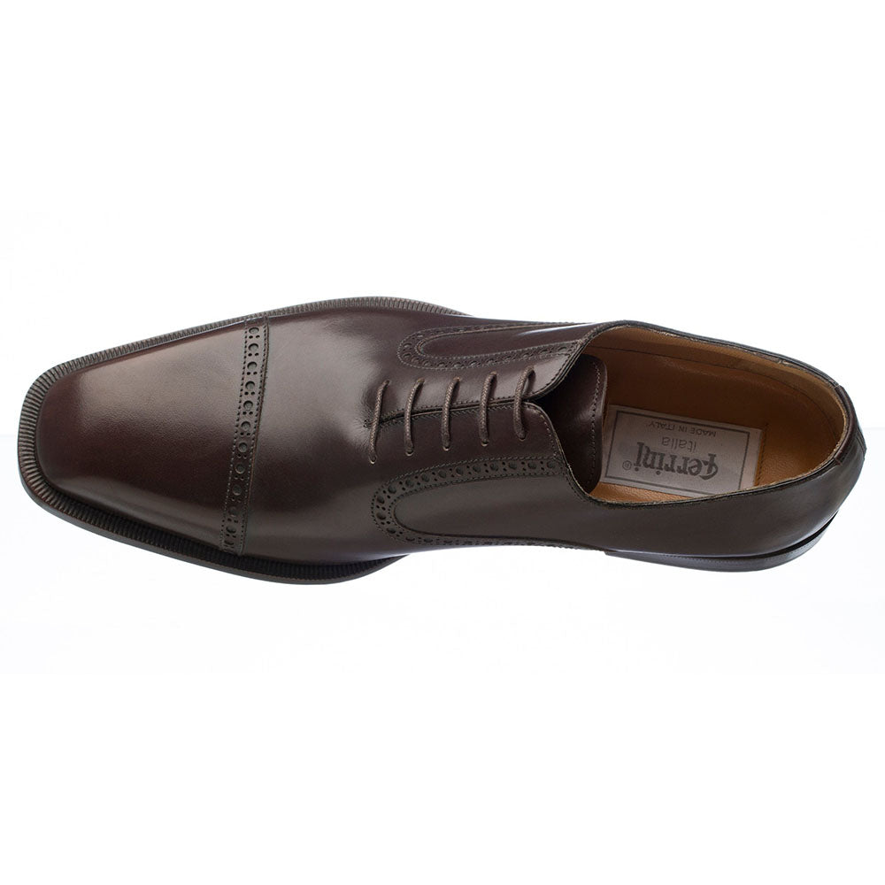 Ferrini 3922 French Calfskin Cap Toe Shoes Brown