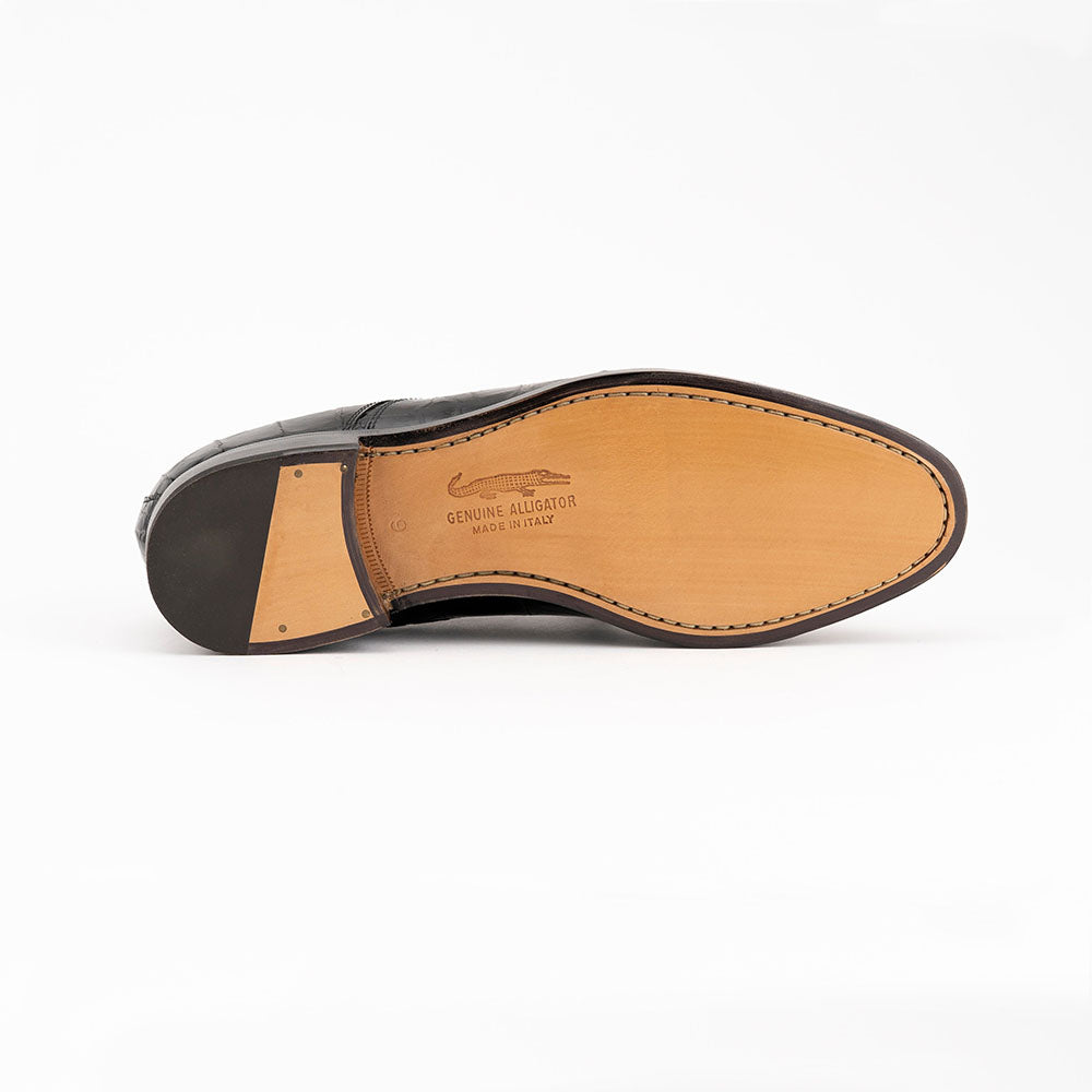 Ferrini 4234 Alligator Cap Toe Shoes Black