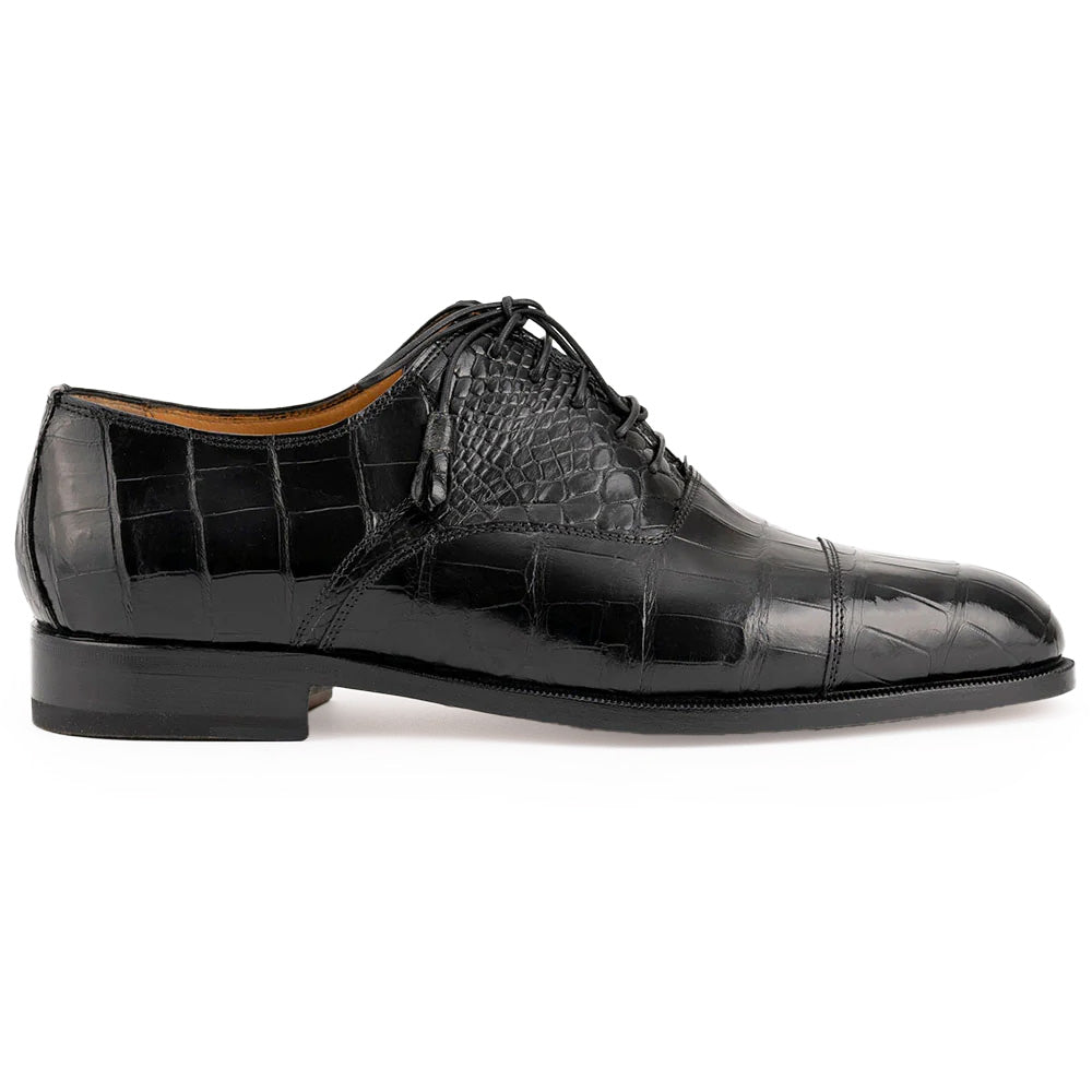 Ferrini 4234 Alligator Cap Toe Shoes Black