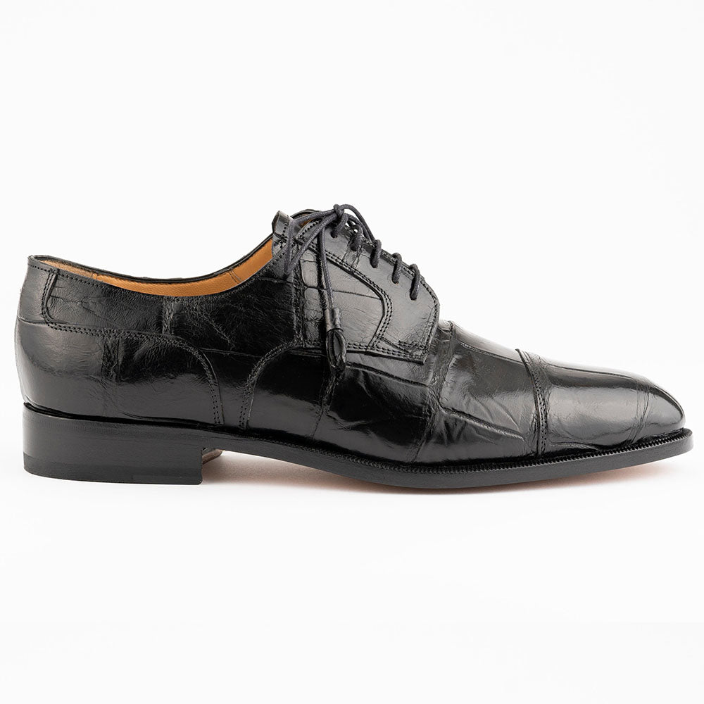 Ferrini Ramp Ferrini 4288 Belly Alligator Cap Toe Shoes Black | MensDesignerShoe.com
