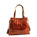 Ferrini AB5528CG Alligator Tasseled Purse Cognac