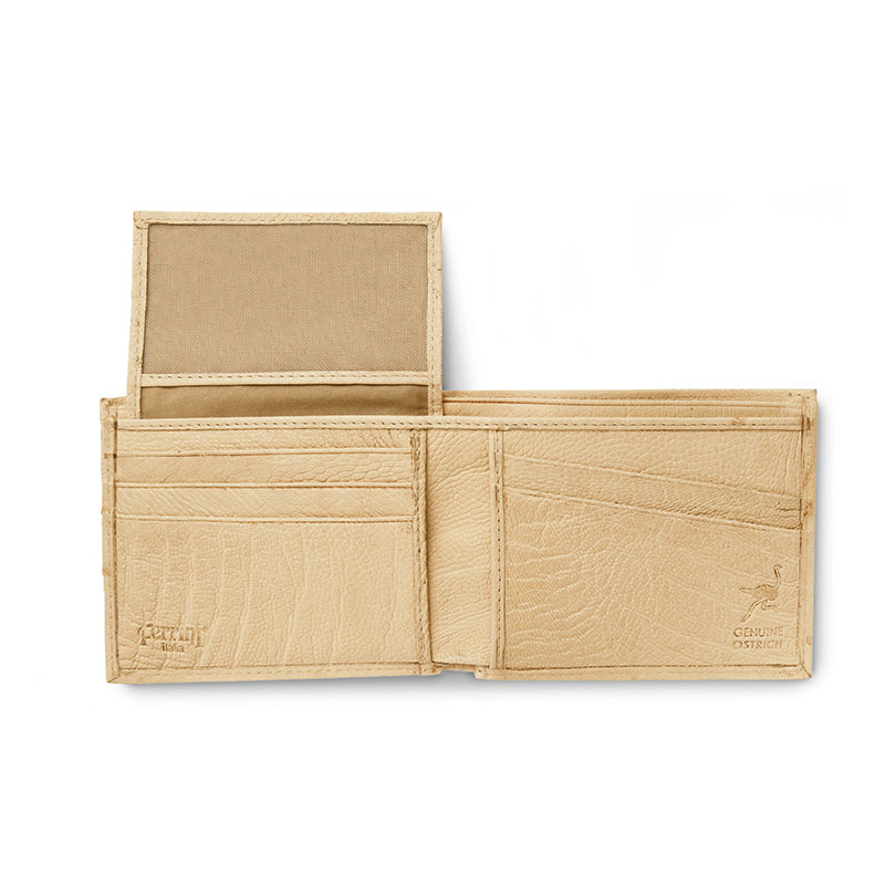 Ferrini AA8BFWW Smooth Ostrich Billfold Winter White