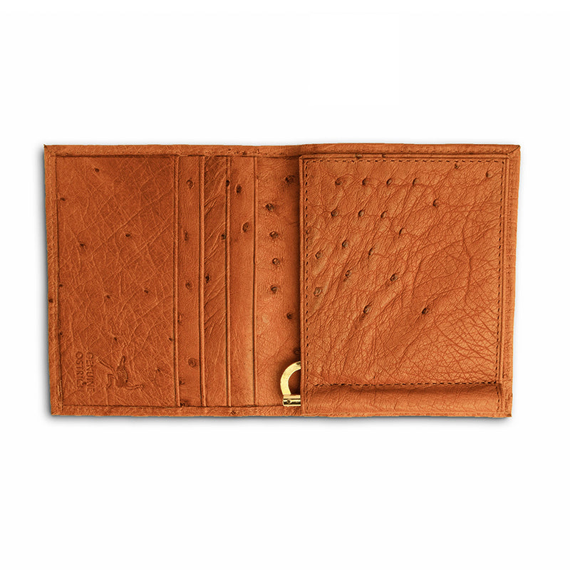 Ferrini AA8MCCG Smooth Ostrich Money Clip Cognac