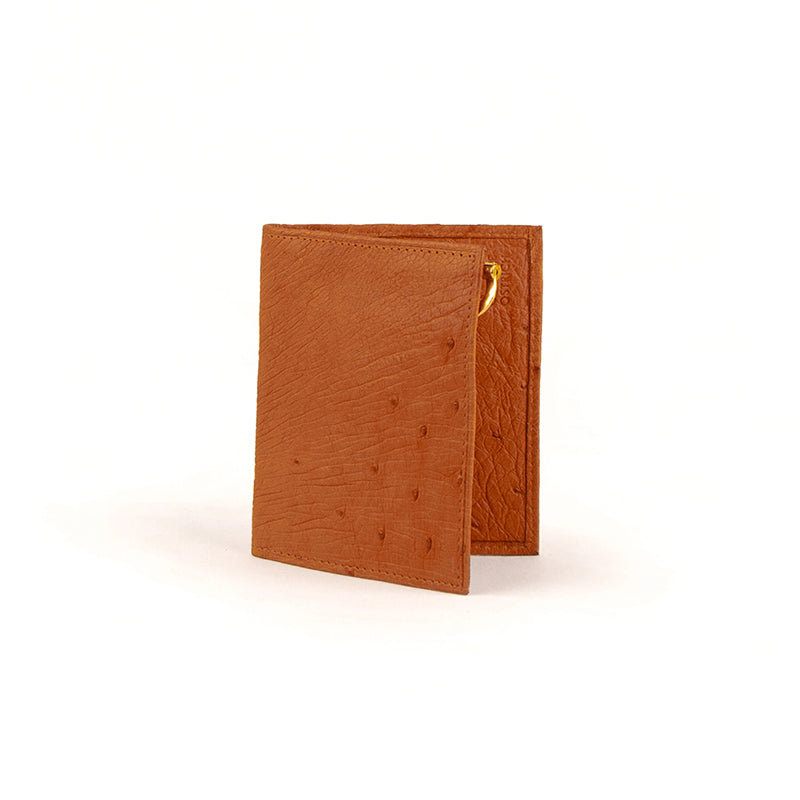 Ferrini AA8MCCG Smooth Ostrich Money Clip Cognac