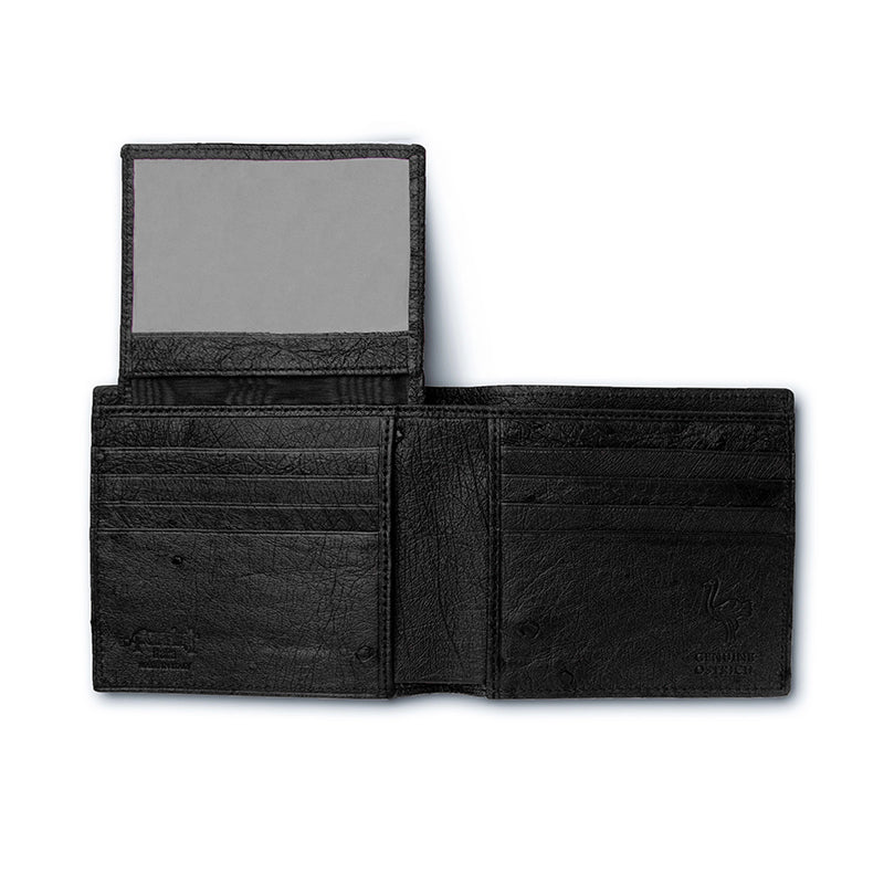 Ferrini AABFBL Full Quill Ostrich Billfold Black