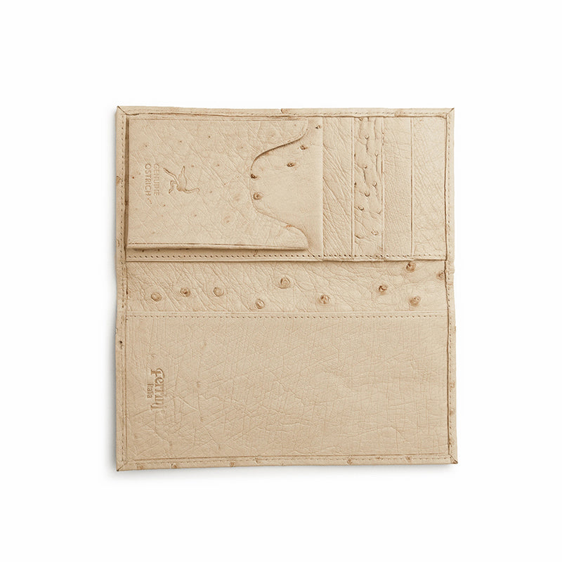 Ferrini AACKWW Full Quill Ostrich Checkbook Winter White