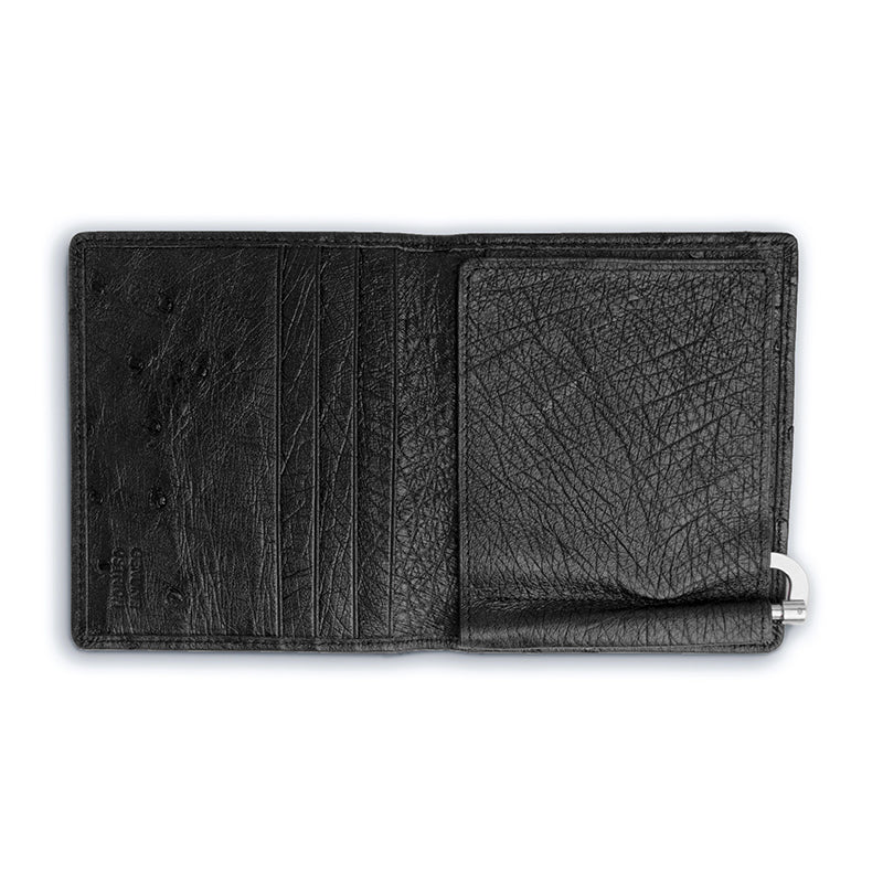 Ferrini AAMCBL Full Quill Ostrich Money Clip Black