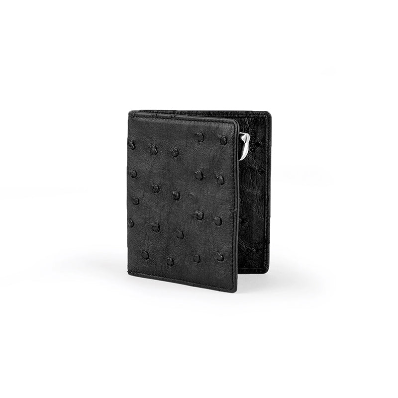 Ferrini AAMCBL Full Quill Ostrich Money Clip Black