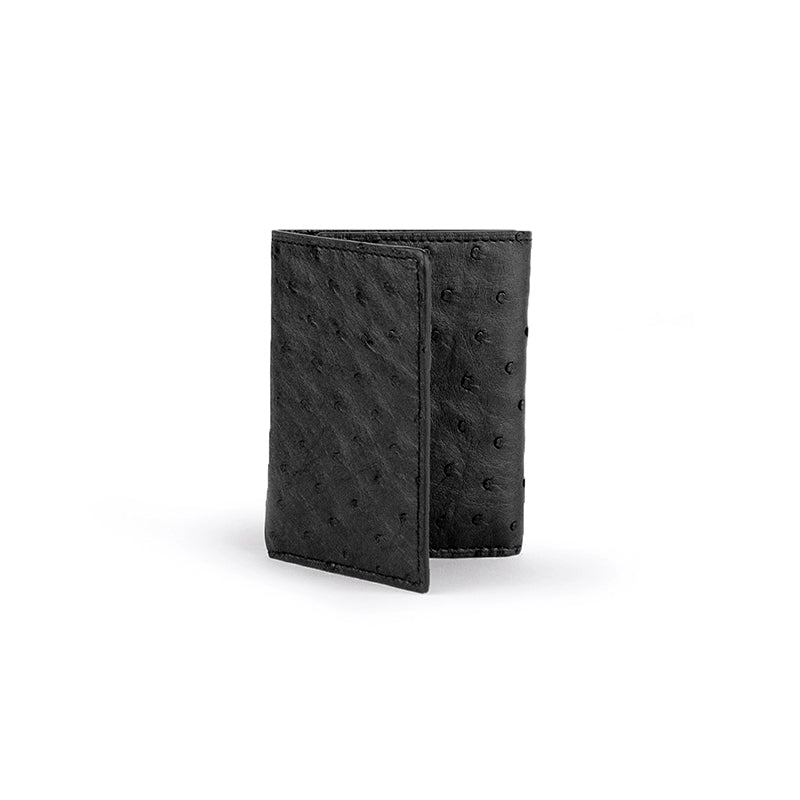 Ferrini AATFBL Full Quill Ostrich Trifold Black