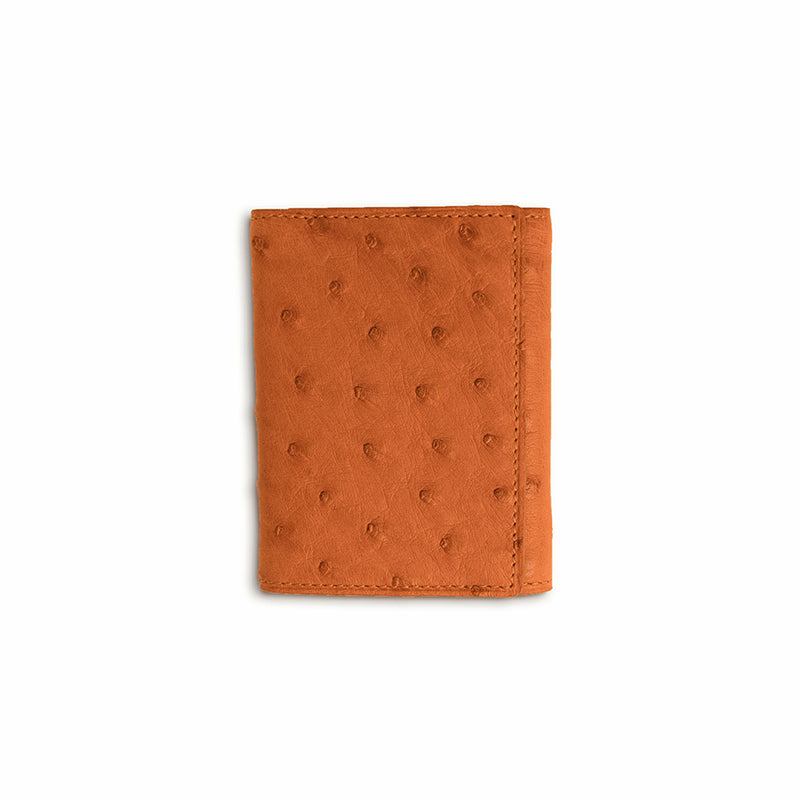 Ferrini AATFCG Full Quill Ostrich Trifold Cognac