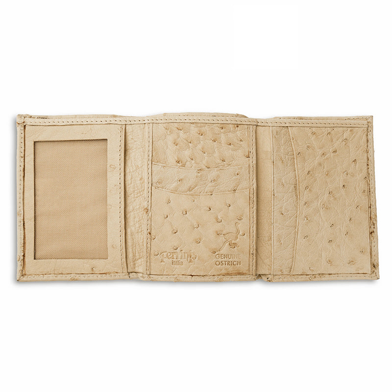 Ferrini AATFWW Full Quill Ostrich Trifold Winter White