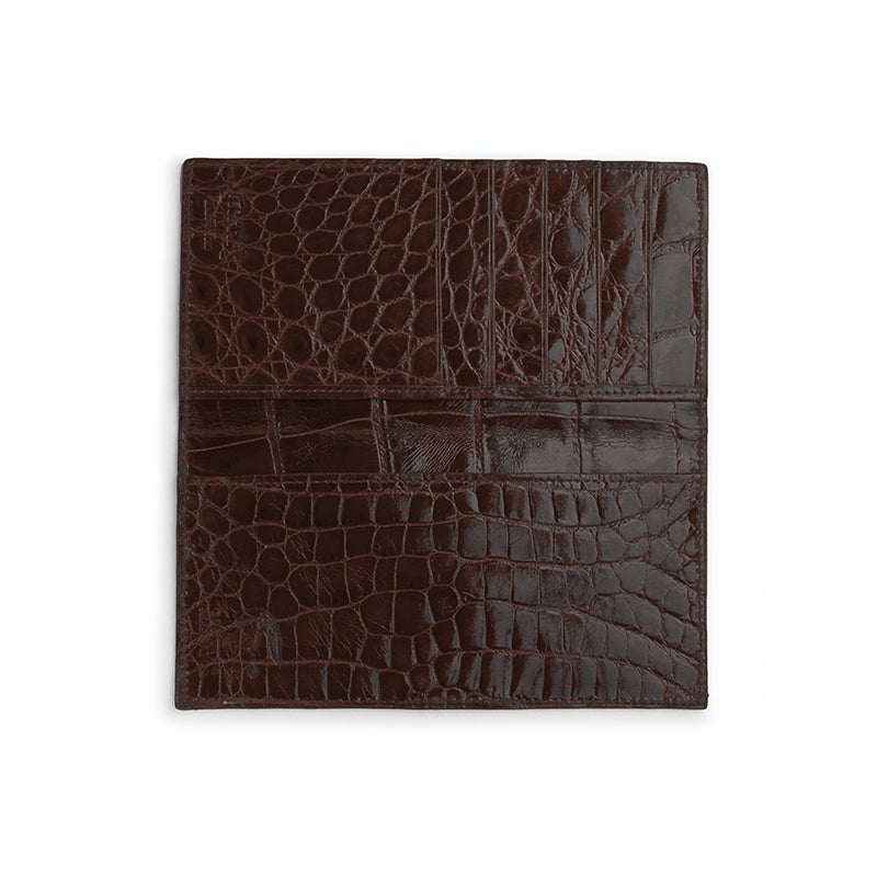 Ferrini ABBCKTM Full Alligator Checkbook Chocolate