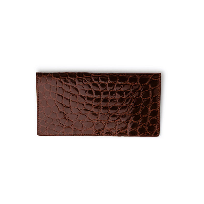 Ferrini ABBCKTM Full Alligator Checkbook Chocolate