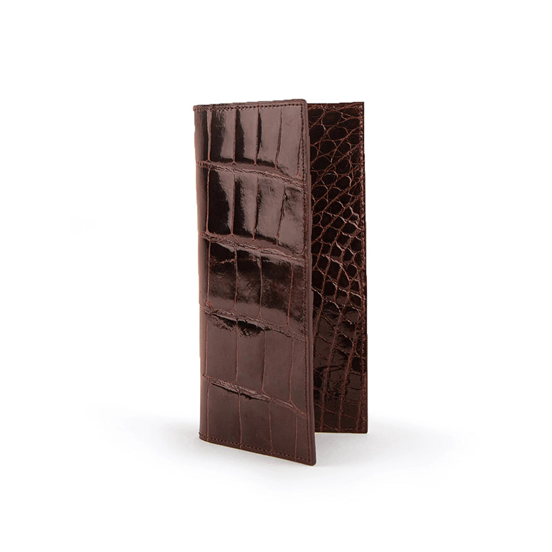 Ferrini ABBCKTM Full Alligator Checkbook Chocolate