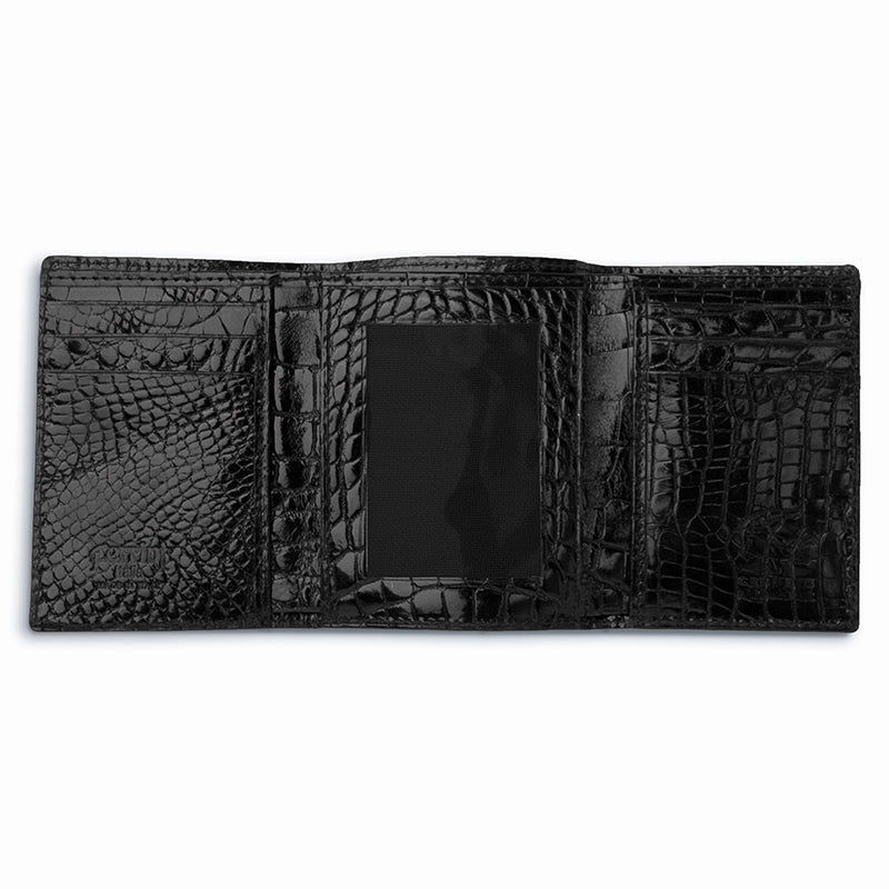 Ferrini ABBTFBL Full Alligator Trifold Black