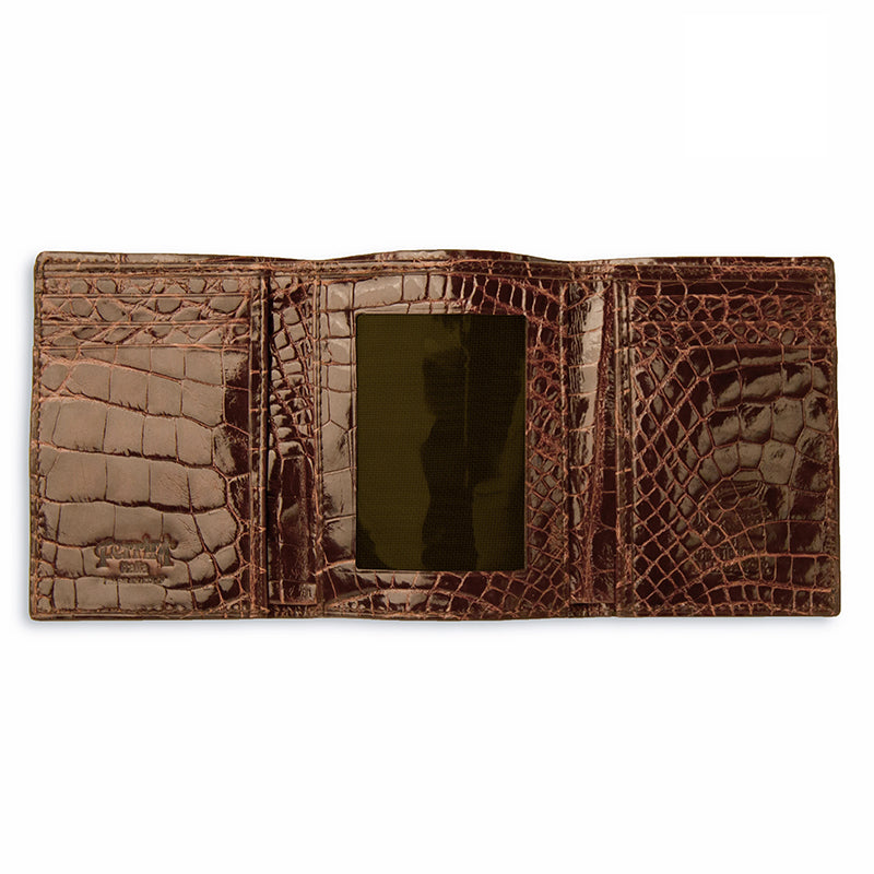 Ferrini ABBTFTM Full Alligator Trifold Chocolate