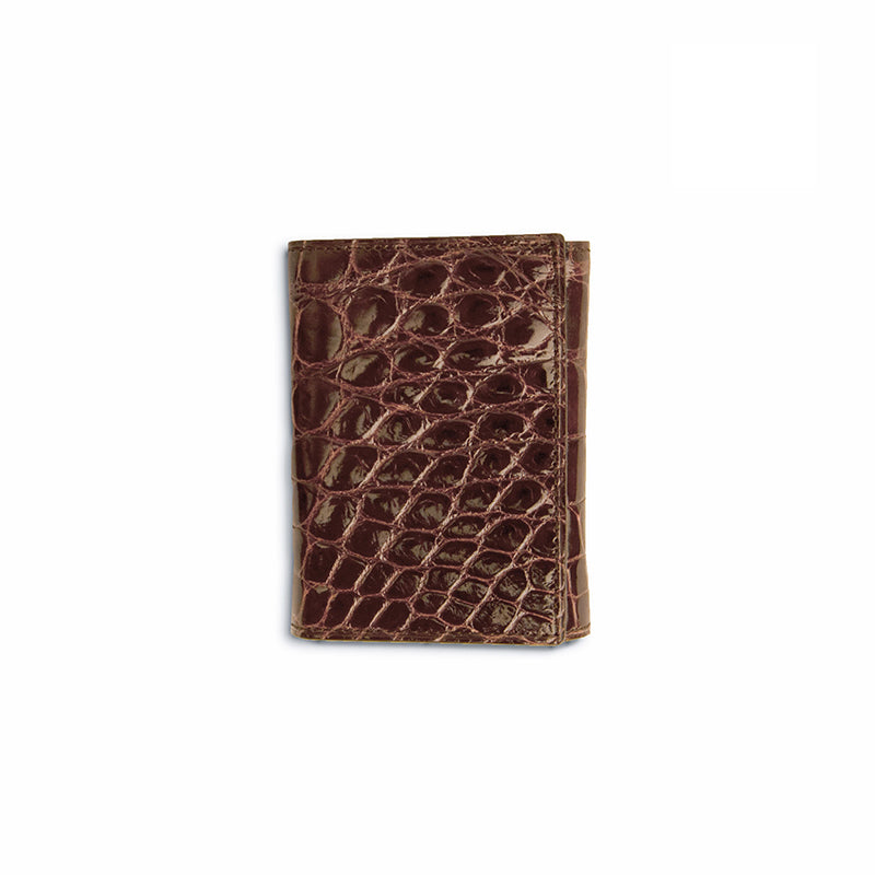 Ferrini ABBTFTM Full Alligator Trifold Chocolate