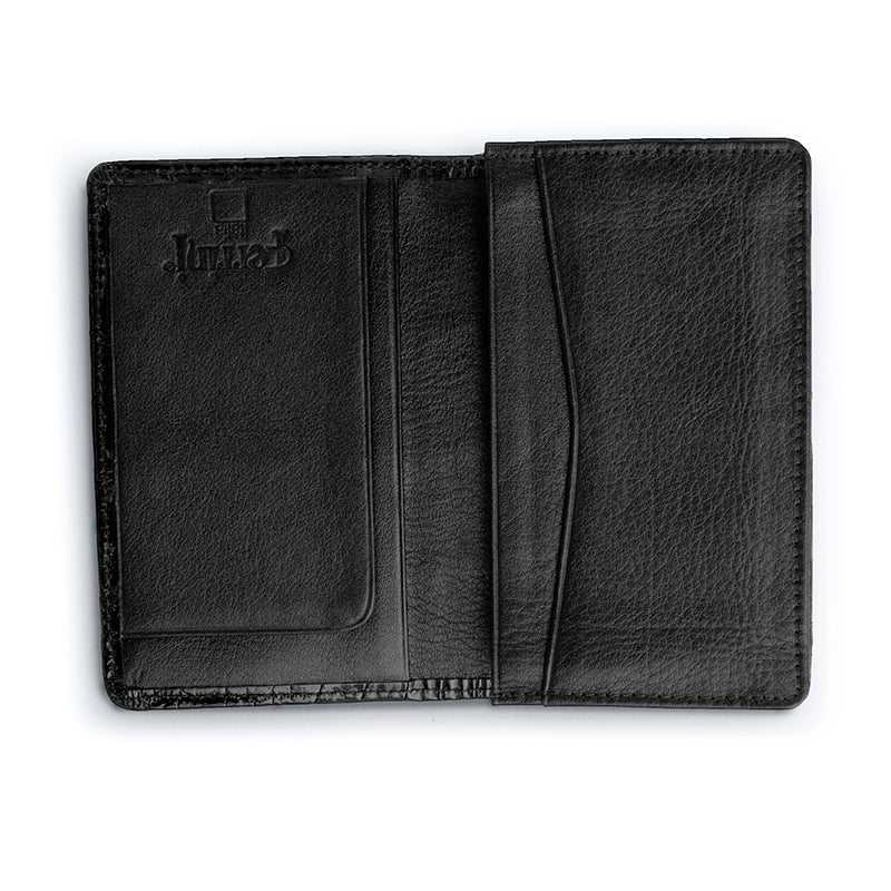 Ferrini ABCCBL Alligator Card Holder Black