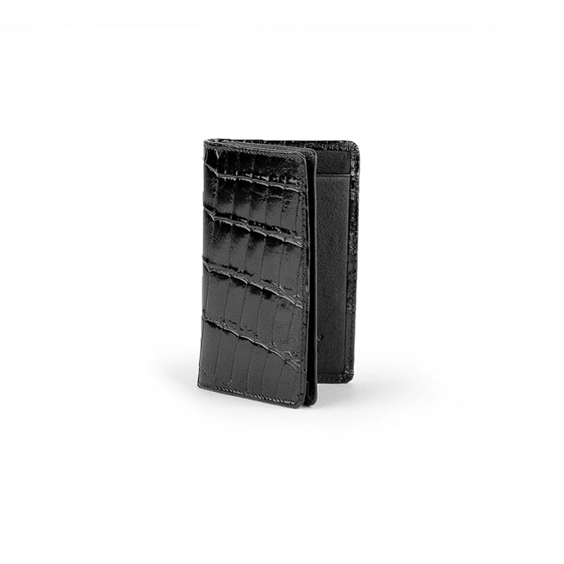 Ferrini ABCCBL Alligator Card Holder Black