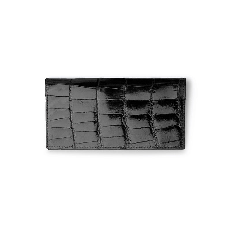 Ferrini ABCKBL Alligator Checkbook Black