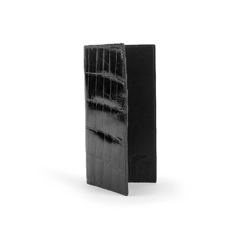 Ferrini ABCKBL Alligator Checkbook Black