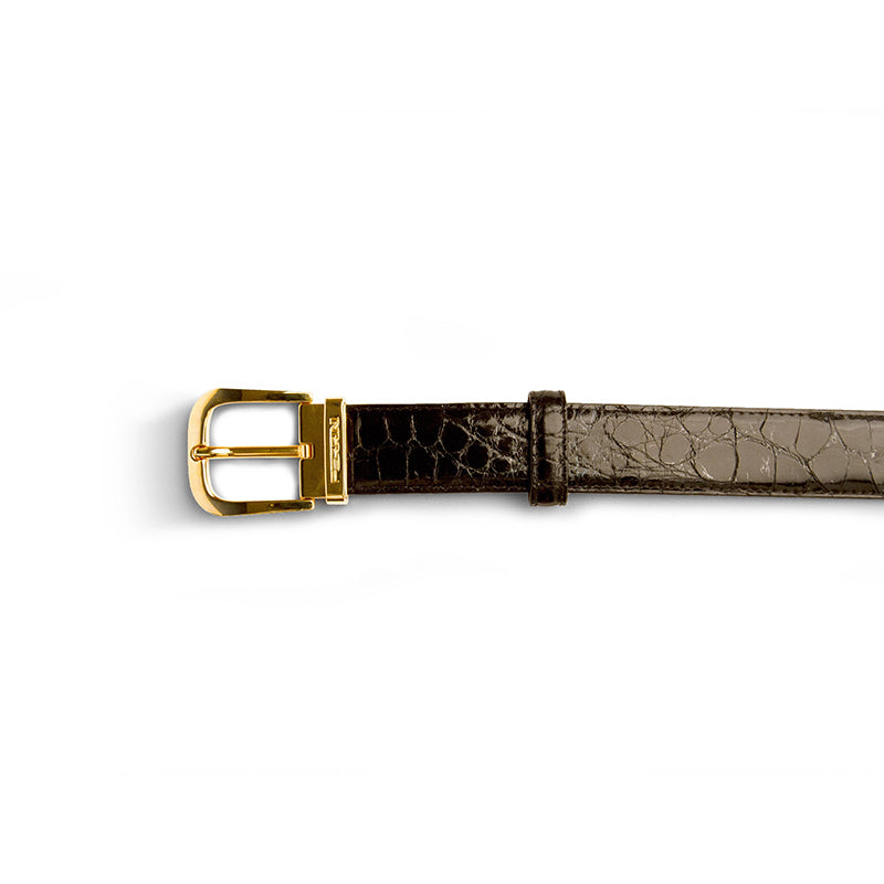 Ferrini BB6BL Alligator Straight Belt Black